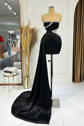 Gorgeous Black Sleeveless Prom Dress with Beadings & Ruffles On Sale